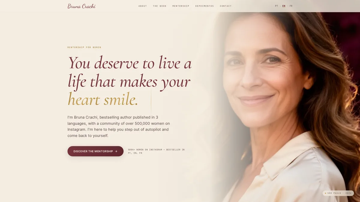 Site Aproveite o Caminho, de Bruna Crachi