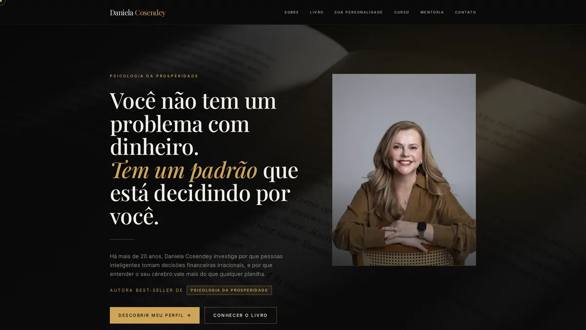 Site Psicologia da Prosperidade, de Daniela Cosendey